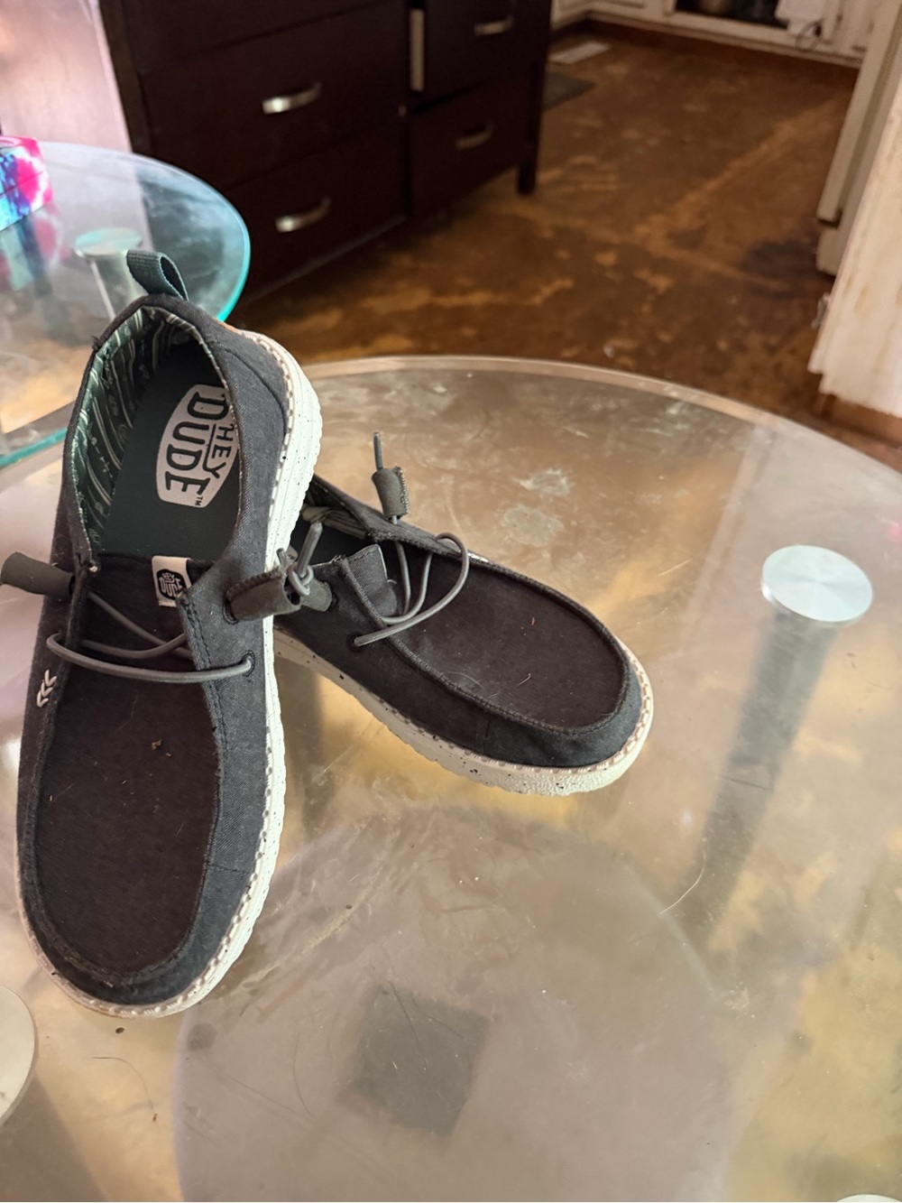 Hey Dude Kids Black Slip-On Lace-Up Sneakers